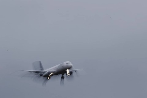 An aircraft on approach, photographed at Berlin Brandenburg Airport 'Willy Brandt'Äô (BER) in
