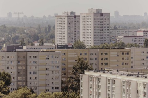 Blocks of flats, photographed in Berlin, 07/08/2024