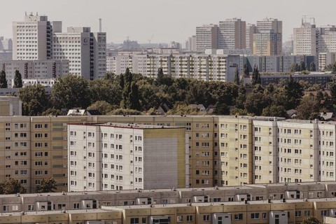 Blocks of flats, photographed in Berlin, 07/08/2024