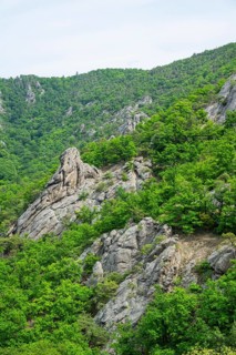 View into the landcape from Dürnstein castle in spring, Wachau, Austria, Europe