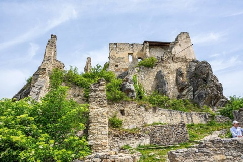 Dürnstein castle ruins in spring, Austria, Europe