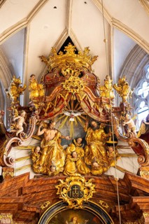 Church ('Piaristenkirche Unsere liebe Frau') in the historic old town of Krems an der Donau,