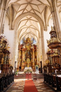 Church ('Piaristenkirche Unsere liebe Frau') in the historic old town of Krems an der Donau,