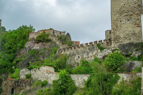View from Danubia river on 'Veste Oberhaus', Passau, Bavaria, Germany, Europe