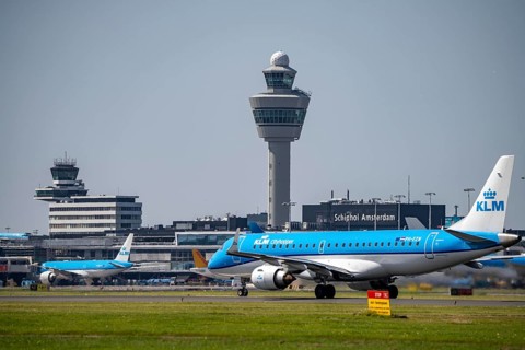 KLM cityhopper Embraer E190STD, aircraft at Amsterdam Schiphol Airport, shortly in front of