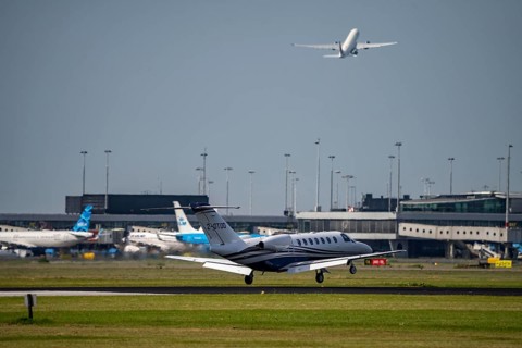 Cessna 525B Citation CJ3+, Ortac Airline, aircraft landing at Amsterdam Schiphol Airport,