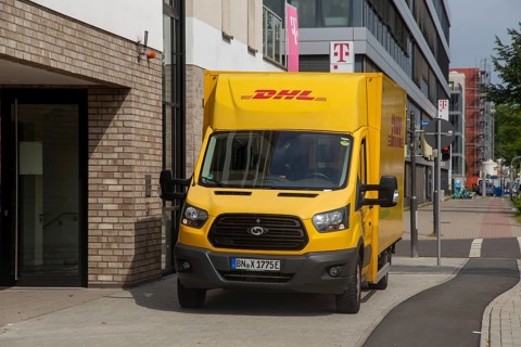 DHL delivery vehicle in Ludwigshafen am Rhein