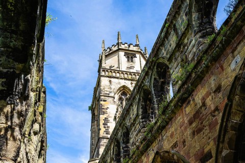 All Saints Church in Pontefract, Ruins, West Yorkshire, England, United Kingdom, Europe