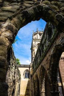 All Saints Church in Pontefract, Ruins, West Yorkshire, England, United Kingdom, Europe