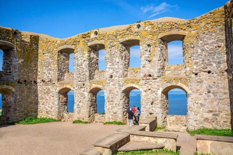 Brahehus castle ruins at Gränna, built by Per Brahe in 1637 and burnt down in 1708, Jönköping