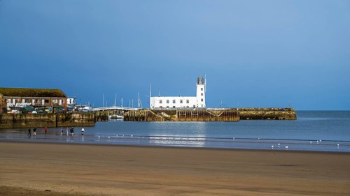 Scarborough Lighthouse and Harbour, Vincent Pier, Scarborough, North Yorkshire, England, United