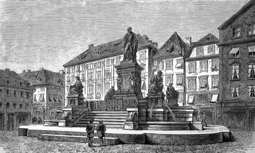 The Archduke Johann Monument in Graz, Austria, in 1880, Historical, digital reproduction of an