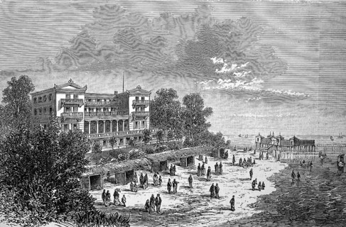 Baltic resort Heringsdorf in Mecklenburg-Vorpommern, Germany, in 1880, Historical, digital
