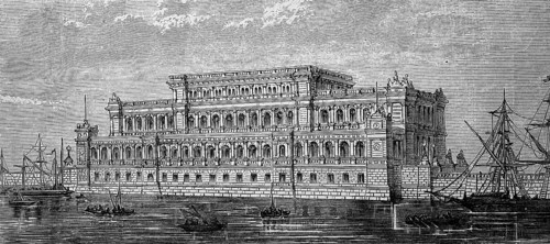 The stock exchange in Königsberg, Kaliningrad, Russia, in 1880, Historical, digital reproduction of