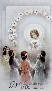 Holy picture, commemoration of the first holy communion, 1910, Germany, historical, digital