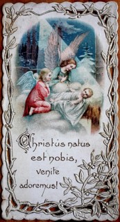 Christmas picture of the Christ Child and angel, Austria, 1900, historical, digital reproduction of