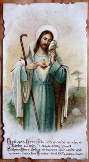 Indulgence picture with Jesus and the Lamb as the consolation of faith, 1900, Austria, Historical,