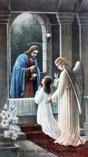 Holy picture, commemoration of the first holy communion, Germany, 1900, historical, digital