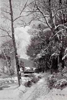 Winter atmosphere in Ilsethal, Ilsetal in the Harz Mountains, Germany, Illustration from 1890,