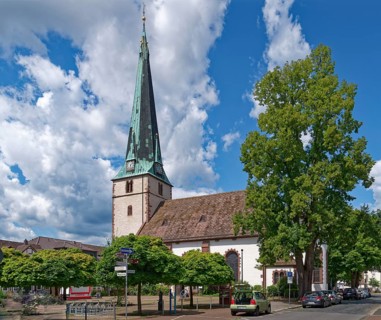 Luther Church on the church square in the centre of Holzminden. Weserbergland, Lower Saxony,