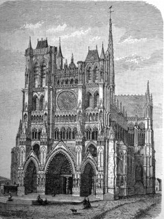 Cathedral of Amiens, France, in 1880, Historical, historical, digital reproduction of an original