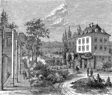 Arenenberg Castle in Salenstein on Lake Constance, in Switzerland, around 1890, Historical, digital