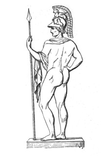 Ares, in Greek mythology the god of terrible war, bloodbath and massacre, historical, digital