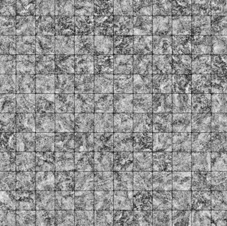 Gray granite tiles arranged in a precise square grid pattern creating a textured and rugged stone