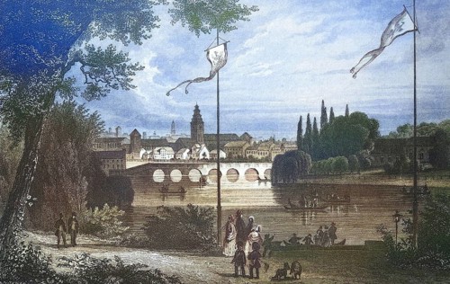 Historical view, 19th century, of the city of Königsberg, formerly Prussia, Germany, today