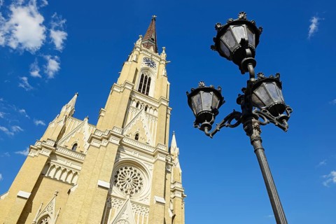 Name of Mary Church in the City Centre of Novi Sad, Serbia, Europe