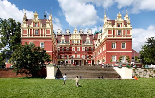 Bad Muskau, 26 July 2009, New Palace in Prince Pückler Park, UNESCO World Heritage Site, Bad