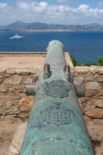 Historic cannon of the citadel of Saint-Tropez, built in 1602 for defence against the Ottoman