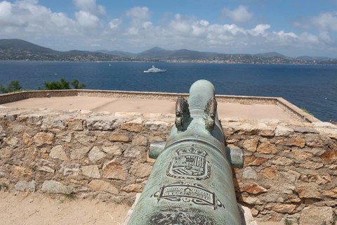 Historic cannon of the citadel of Saint-Tropez, built in 1602 for defence against the Ottoman