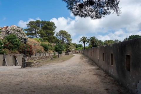 Historic walls of the citadel of Saint-Tropez, built in 1602 for defence against the Ottoman