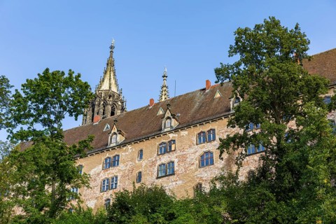 Kornhaus and Domspitze, Meissen, Meissen, Saxony, Germany, Europe