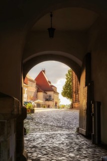 Domplatz View to the castle cellar, Meissen, Meissen, Saxony, Germany, Europe