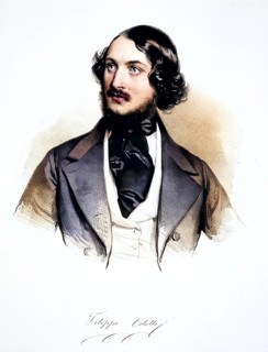 Filippo Coletti (1811-1894), opera singer, Historical, digitally restored reproduction from a 19th