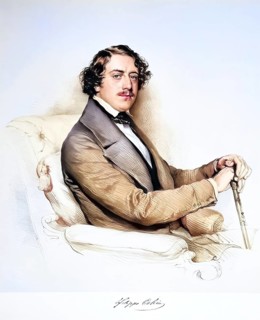 Filippo Colini (1811-1863), Italian opera singer, Historical, digitally restored reproduction from