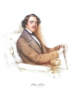 Filippo Colini (1811-1863), Italian opera singer, Historical, digitally restored reproduction from