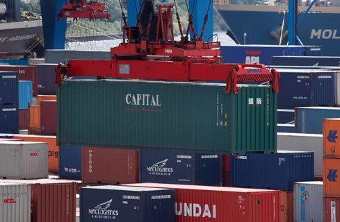 Hamburg, 19 June 2009, Container Terminal Altenwerder, Hamburger Hafen und Logistik AG, HHLA,