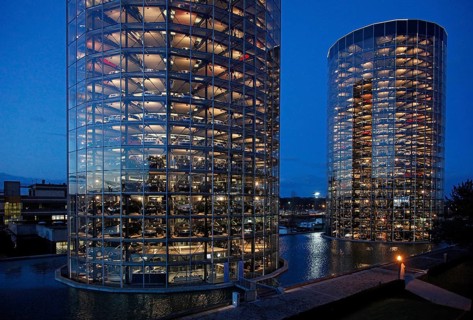 Wolfsburg, 11.03.2009, Volkswagen new cars are stored in the Autostad car towers, Wolfsburg,