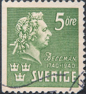Carl Michael Bellman, (1740, 1795), a Swedish troubadour, poet and composer. Portrait on Swedish