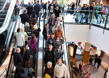 Berlin, 02.10.10, Customers in the Alexa shopping centre, Berlin, Germany, Europe