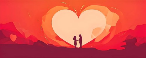 Abstract minimalist love themed wallpaper illustration, AI generated