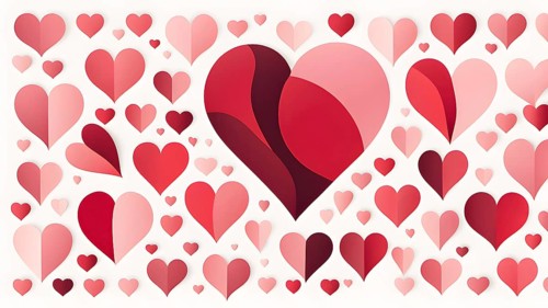 Abstract minimalist love themed wallpaper illustration, AI generated