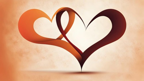 Abstract minimalist love themed wallpaper illustration, AI generated