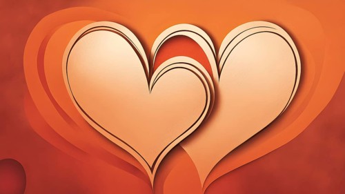 Abstract minimalist love themed wallpaper illustration, AI generated