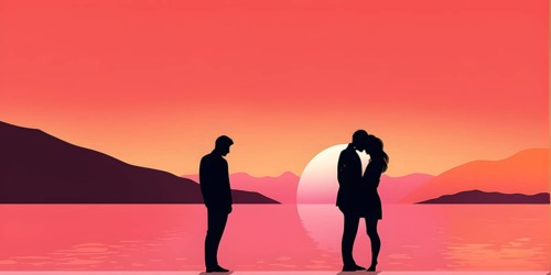 Abstract minimalist love themed wallpaper illustration, AI generated