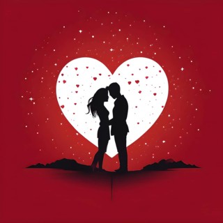 Abstract minimalist love themed wallpaper illustration, AI generated