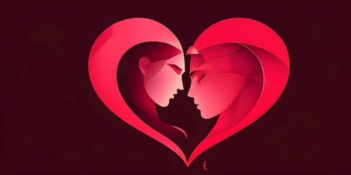 Abstract minimalist love themed wallpaper illustration, AI generated